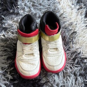 Kids Sneakers with Red, White, and Black Accents